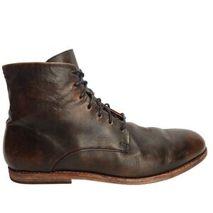 FRYE Chris Lace Up Zip Boots Mens 14 Bronze Ankle Fashion Shoes Leather Workwear